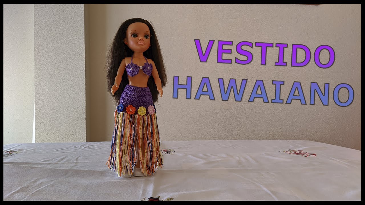 Vestido Hawaiano a crochet para muñeca Nancy