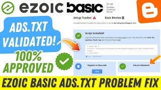 Ezoic Basic Ads.txt Problem Fix 2023 | Ezoic Basic Ads Setup Blogger 2023 | Ads.txt Approved