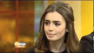 Lily Collins On Sofa With Ex Boyfriend Jamie Campbell Bower