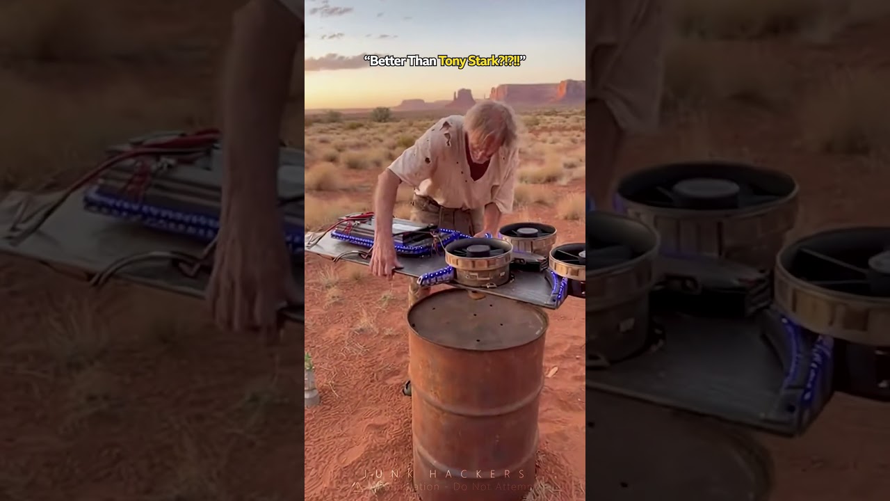 Пожилой изобретатель решил проблему антигравитации с помощью деталей, на 100% переработанных!?♻️👴