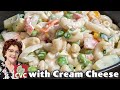 Macaroni Salad Made with Cream Cheese & Mayo Dressing