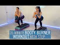 20min booty burning step workout grow your glutes with a stepper  dumbbell optional  low impact