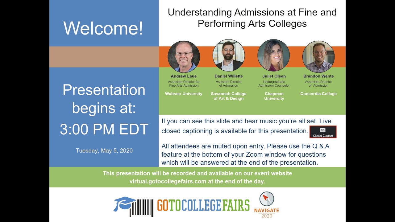 Understanding Admissions at Fine and Performing Arts Colleges YouTube