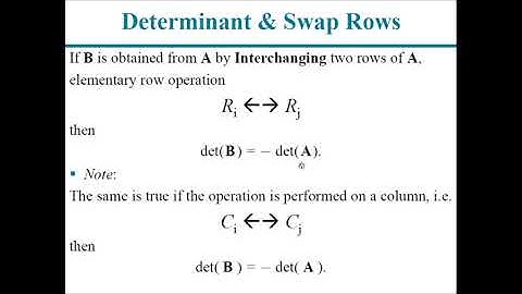 Chapter 2 : Determinant and Row Operations