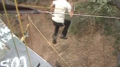 Homemade Zipline Fail