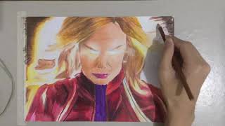 Captain Marvel(Brie Larson) - Speed Drawing