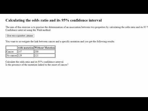 Odds Ratio And 95 Confidence Interval Youtube Odds Ratio And 95 Confidence Interval Youtube