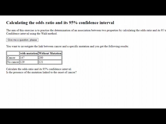 Odds Ratio And 95 Confidence Interval Youtube