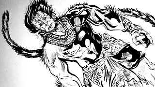 lord hanuman sketch by nonininjai on DeviantArt