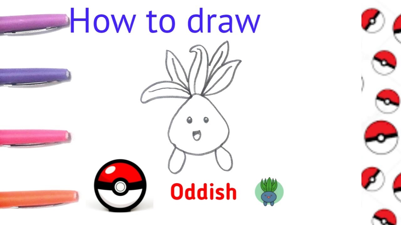 How to draw Oddish Pokemon
