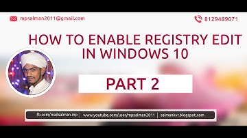 HOW TO ENABLE REGISTRY EDIT ON WINDOWS 10 - PART 2