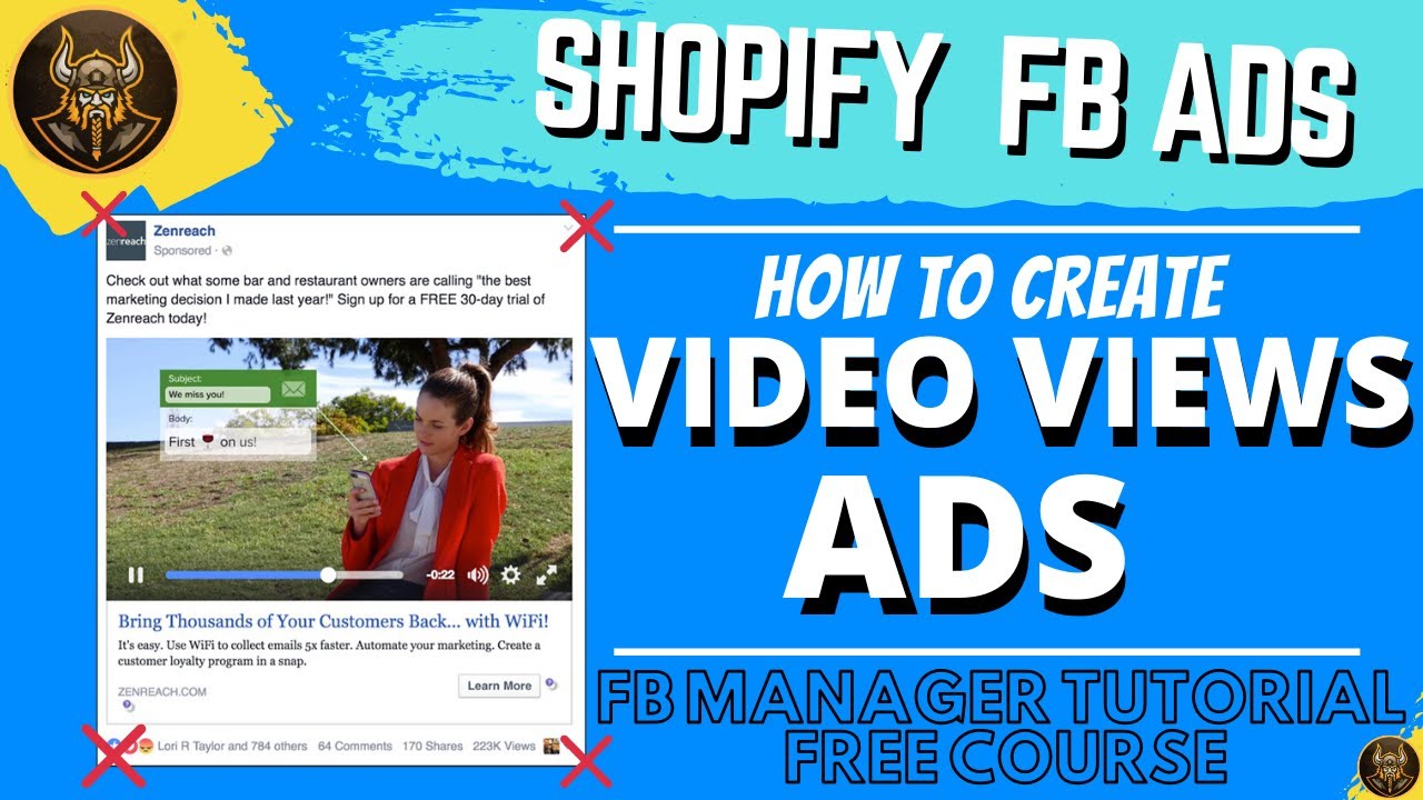 Video Views Facebook Ads: How to create Facebook ads for Shopify store (FB ADS MANAGER TUTORIAL)