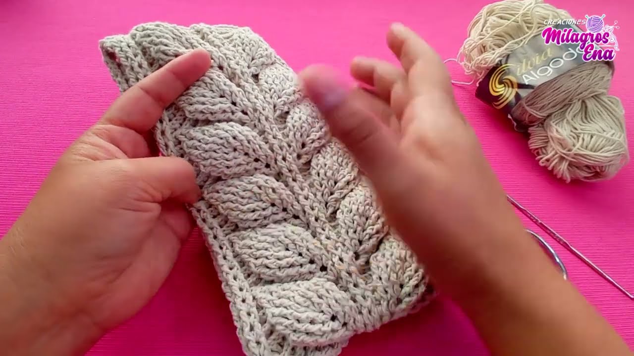 Como tejer la Vincha N° 11 a crochet en punto Hojas en Relieves paso a paso para niñas y damas