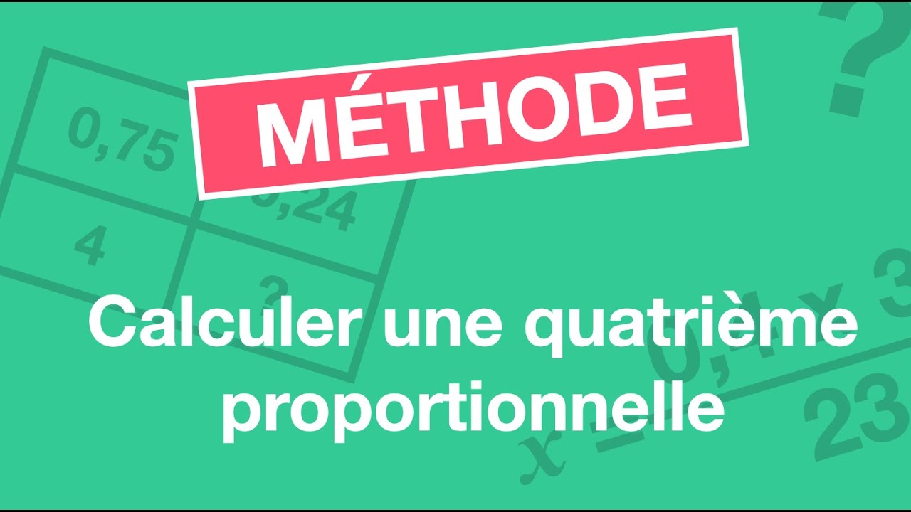 Calculer une quatrième proportionnelle