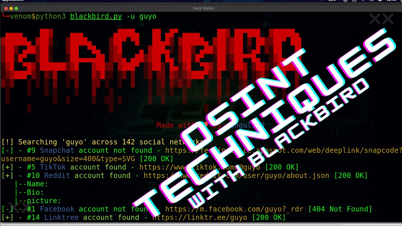 BLACKBIRD - FIND SOCIAL MEDIA ACCOUNTS