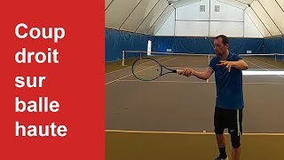 Technique pour le coup droit sur balle haute au tennis
