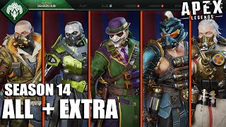 Apex legends Season 14  CAUSTIC SKINS [All Standard + Extra] + Emotes|Poses|Finishers| & MORE