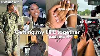 Getting my LIFE together while on Paid Time Off | work update, appts, chit chat, new car decor