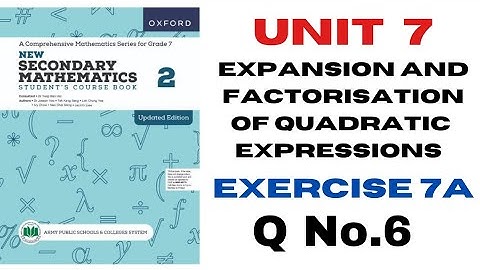 Exercise 7A Question 6(a-f) | Chapter 7 Solution | Grade 7 APSACS | New Secondary Mathematics 2