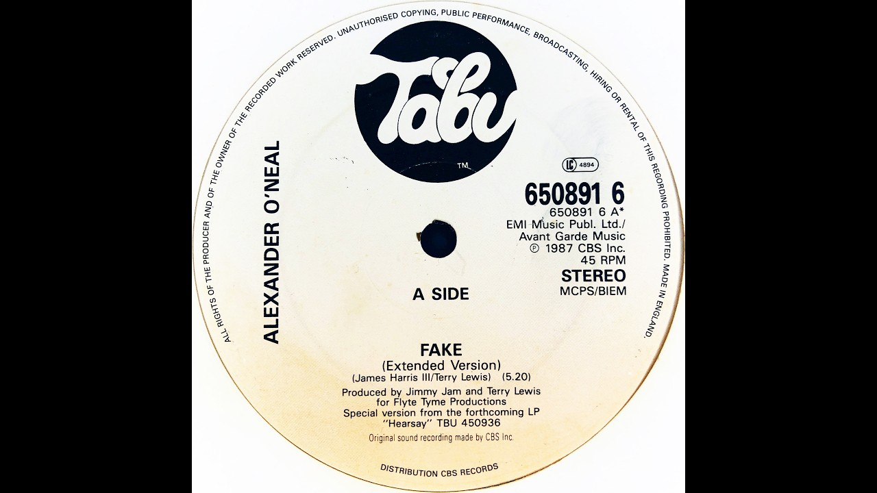 Alexander O'Neal • Fake (Extended Version) (1987) - YouTube