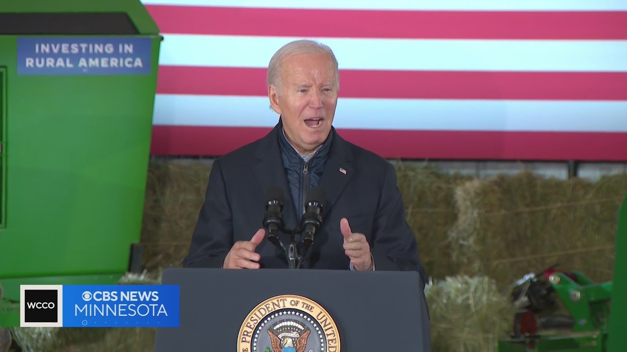 Biden touts economic agenda during visit to Minnesota farm - YouTube