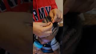 How I BRAID MY SON&#39;S 4C HAIR #4chair #braidsforboys#lifeinwarsaw #livinginpoland #viralshortsvideo