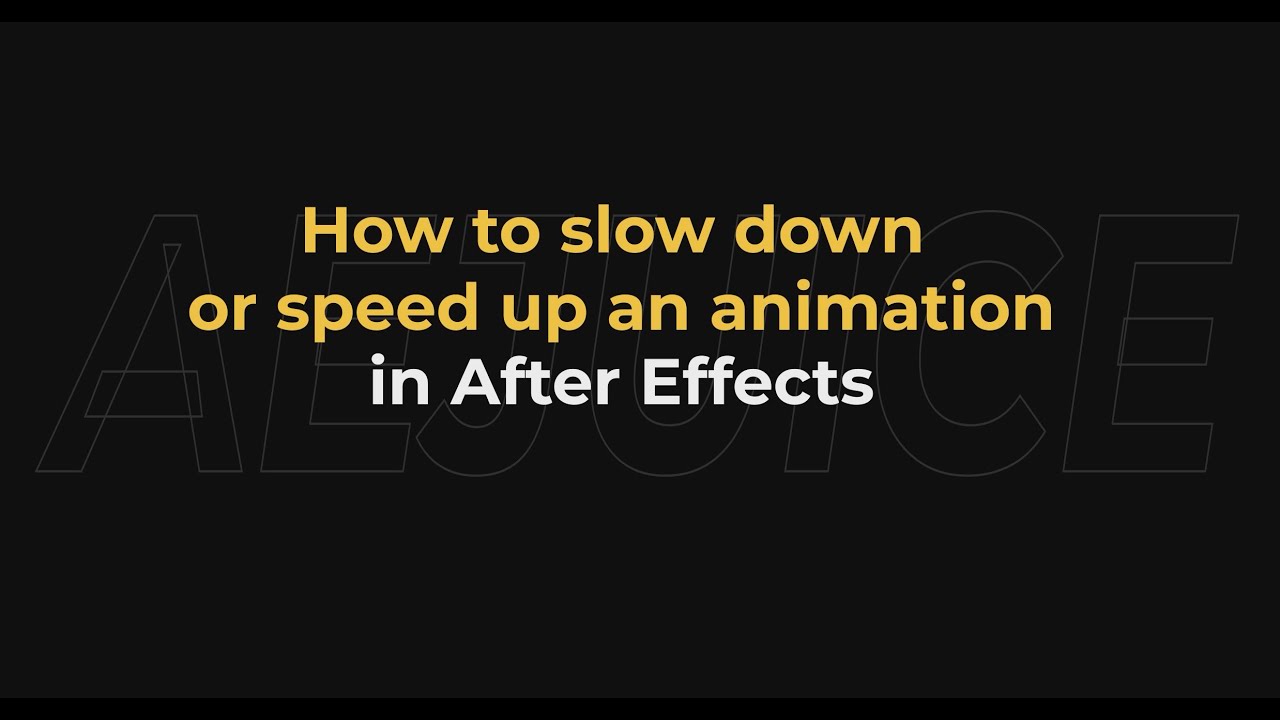 How slow down or speed animation after effects - AEJuice Tutorials