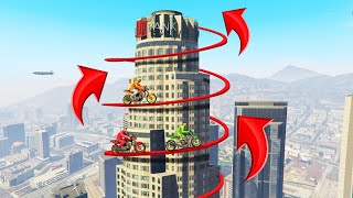 Make The 500 FEET SPIRAL TIGHTROPE Or LOSE! (GTA 5 Funny Moments)