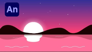 Adobe Animate #29: Draw and Animate A Landscape of Moon, Sky and River