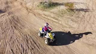 Daughters Riding LT80, MX650 at Borax Bills Park, California City