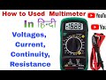 How to used Digital Multimeter For Begineers, And Measure Resistance,Voltage,Current,Continuity, Amp