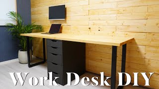 IKEA家具をリメイクして仕事部屋に机を自作！壁掛けモニターも設置 | work desk diy