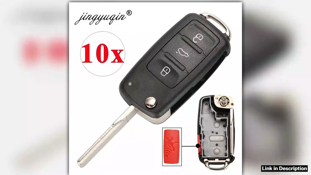 jingyuqin 10pcs 4 Buttons 020AD Remote Key Shell Case Fit for VW Caddy Eos Golf Jetta Beetle Polo