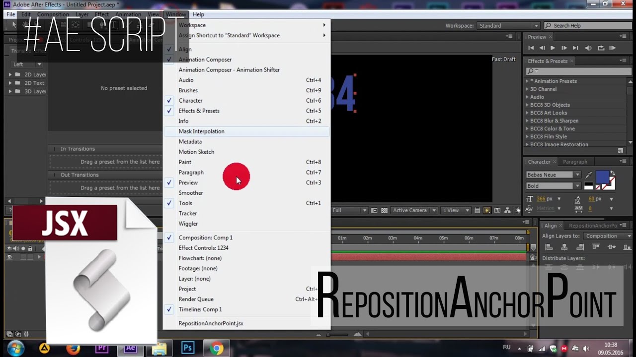 RepositionAnchorPoint AE Script Install YouTube