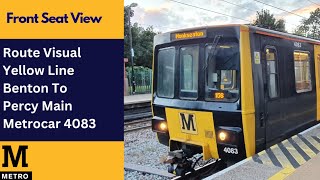 Route Visual Benton To Percy Main - Tyne And Wear Metro Metrocar 4083