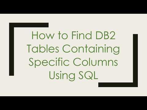 How to Find DB2 Tables Containing Specific Columns Using SQL