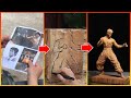 Wood Carving Sculptors Bruce Lee Wooden Sculpture For His Brother
