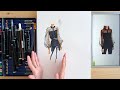 [Fashion Illustration tutorial]  How to draw Sheer / See-through Fabrics  패션일러스트: 비치는, 시스루 소재 채색 방법