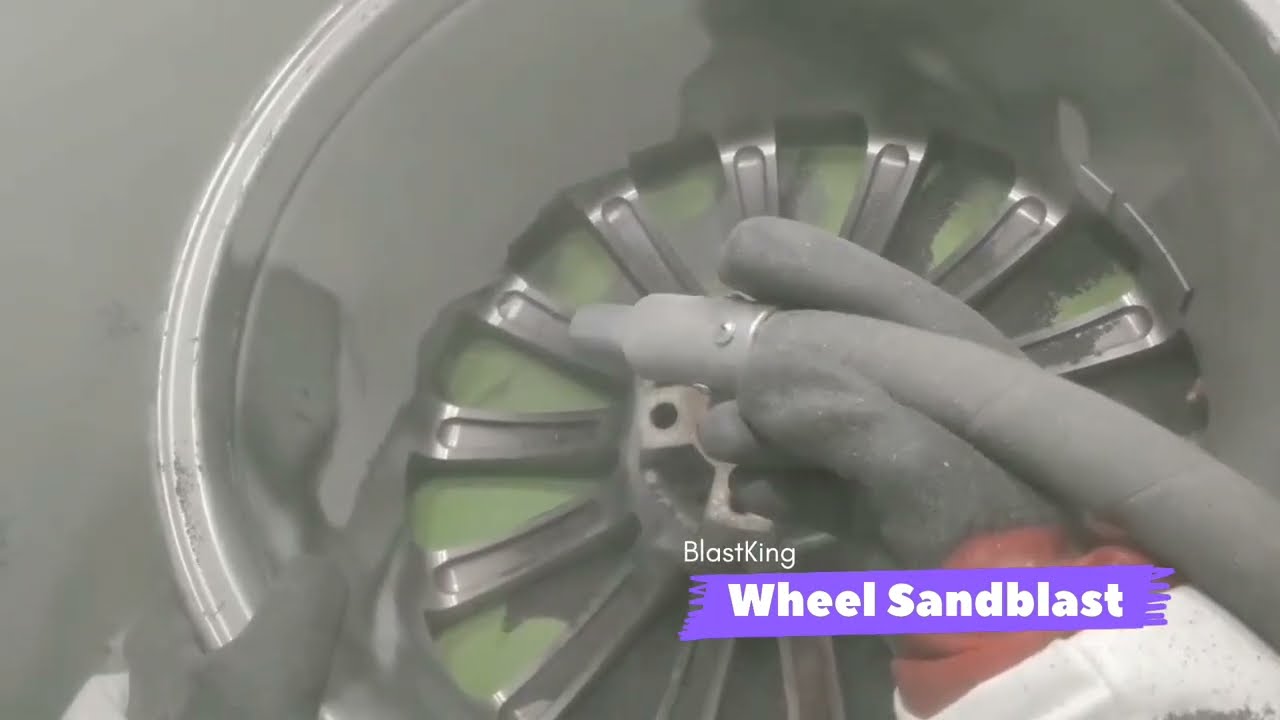 Wheel Rims Manual Sandblast Cabinets with Plastic Blasting Media -BlastKing Since 1982👀