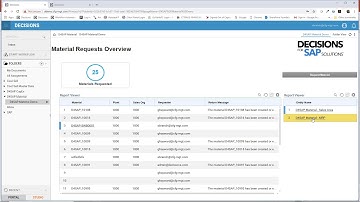 Decisions For SAP Solutions - Material Master Request