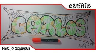 Dibujar Nombre En Graffiti / CARLOS / Como Dibujar letras en 3d Fáciles en papel | ArtQuit Draw