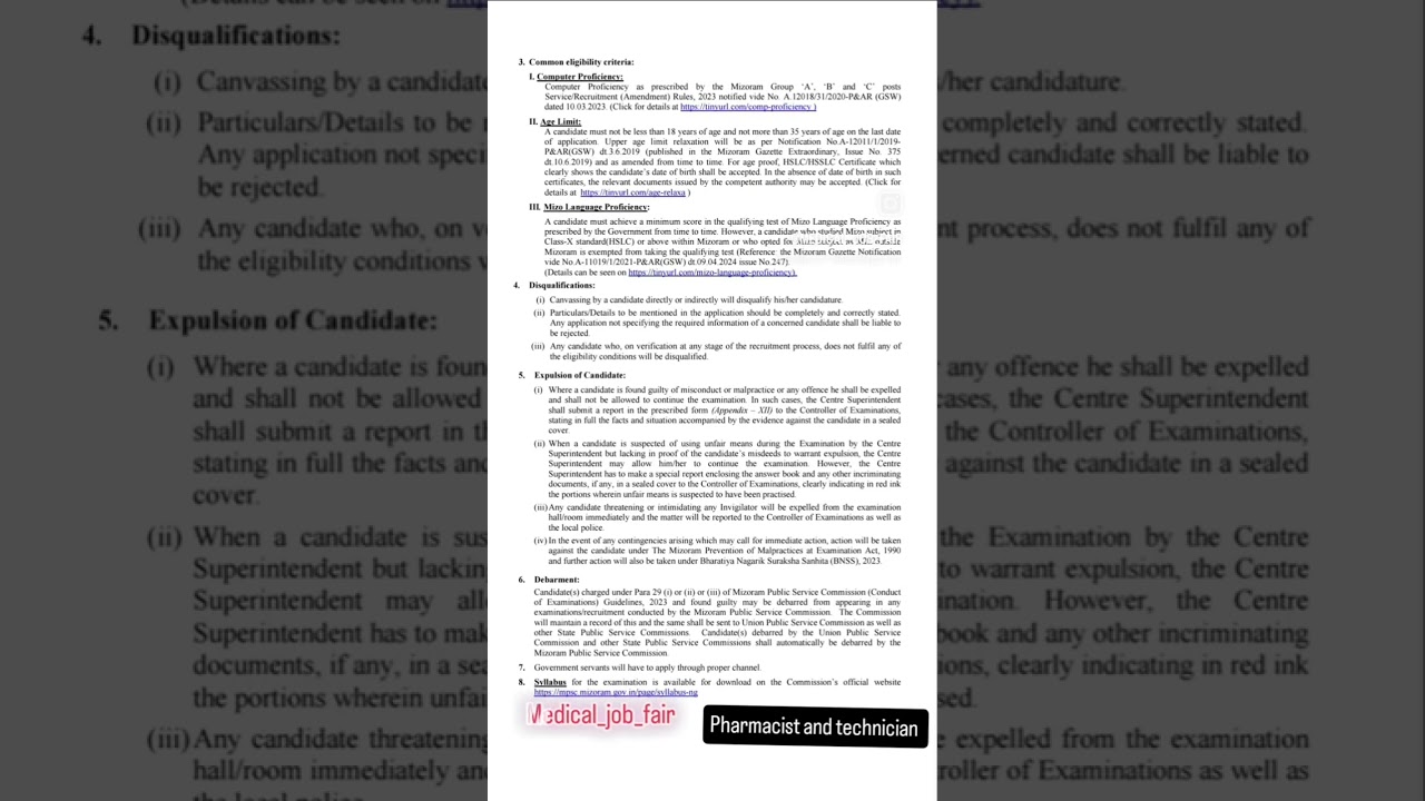 ✅⚕️ Pharmacist and lab technician govt job at mizoram public service commission 2025