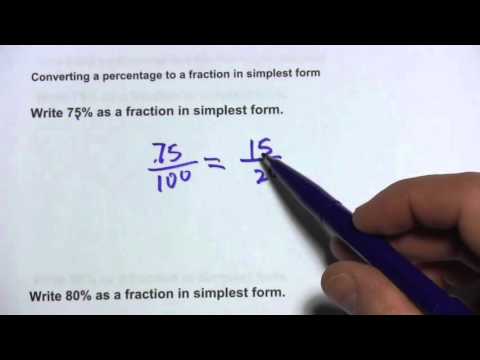 Write a percent as a fraction in simplest form