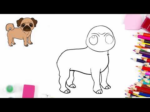 Hướng Dẫn Vẽ Tranh Tô Màu Con Chó Pug || How To Draw A Pug - Youtube