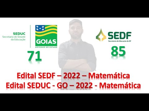 Live Edital SEDF e SEDUC   GO -  Matemática 2022