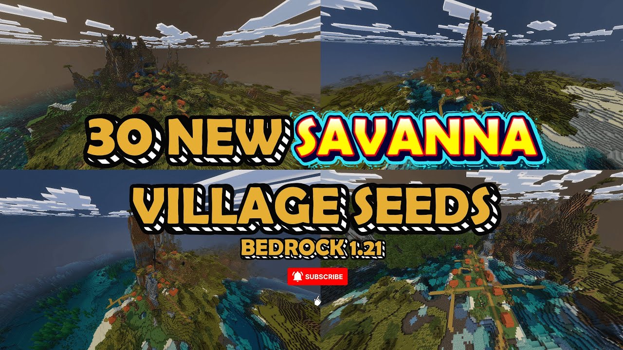 🔥 Top 30 Savanna Village Seeds For Minecraft 1.21 Bedrock & PE | Best ...