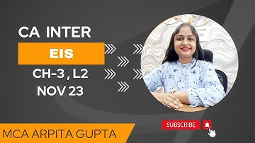 CA INTER GROUP 2 | EIS | CHAPTER 3 LECTURE 2 | NOV 23 | BY MCA ARPITA GUPTA
