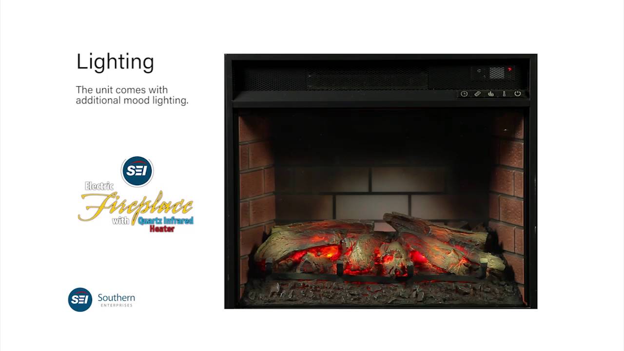 FI9282 Elkmont Faux Stone Infrared Fireplace Salem Antique Oak YouTube