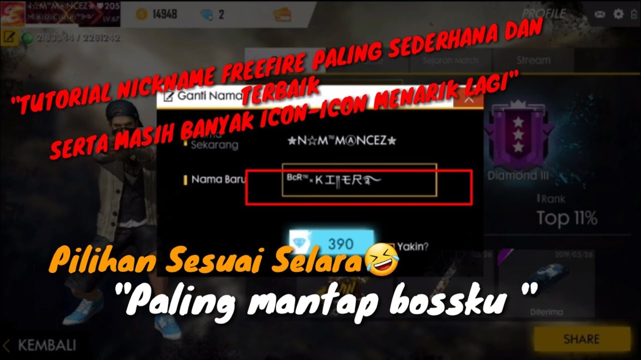 Tutorial Membuat Nama Atau Id Nickname Profil Game Freefire