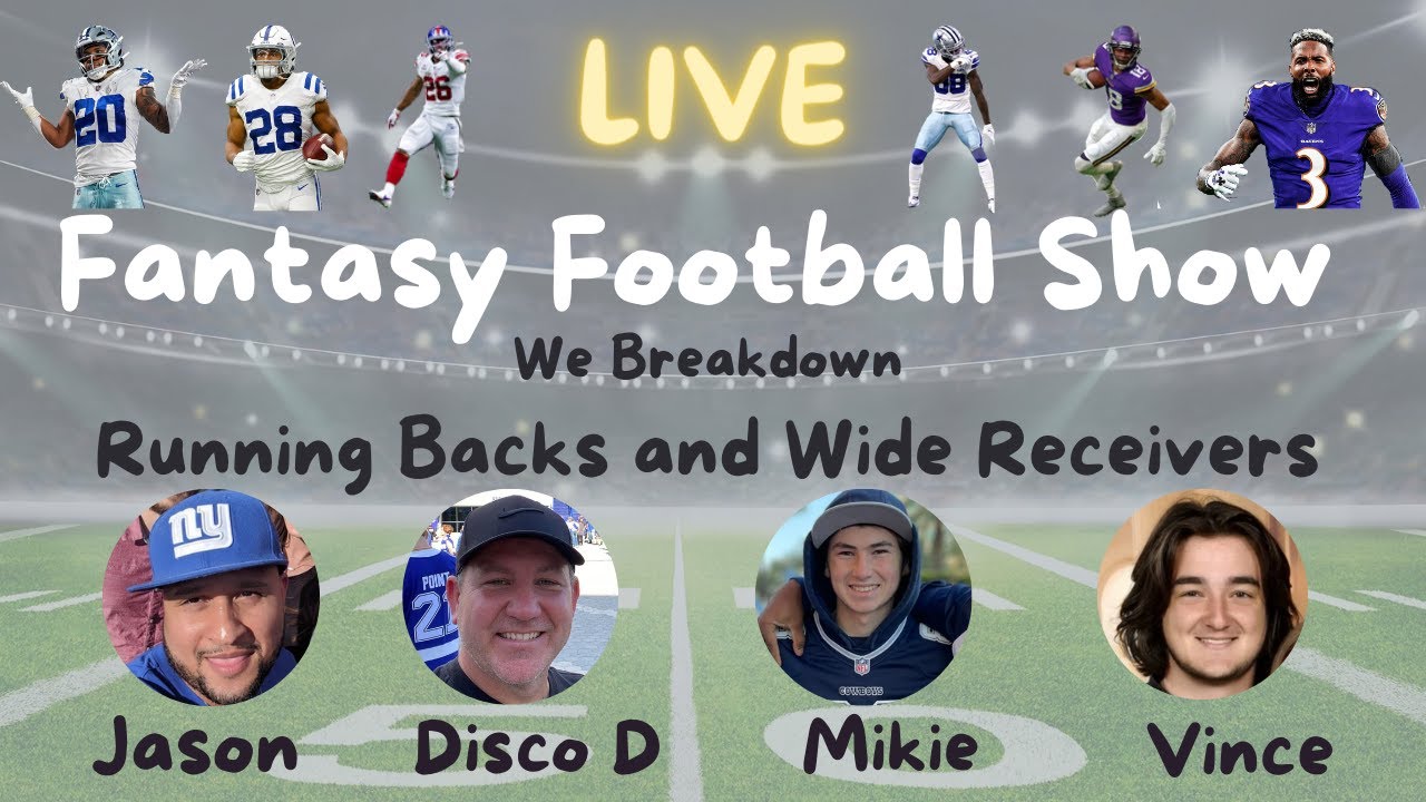LIVE - Fantasy Football Show | Running Backs & Wide Receivers | Locks ...